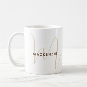 Monogram Elegant Script Name Simple Modern  Coffee Mug