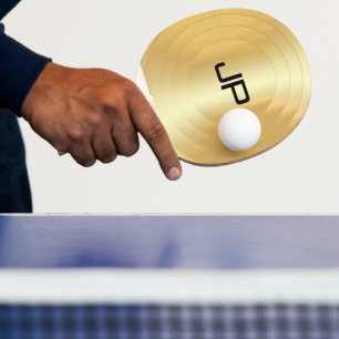 Monogram Elegant Template Glamour Gold Ping Pong Paddle