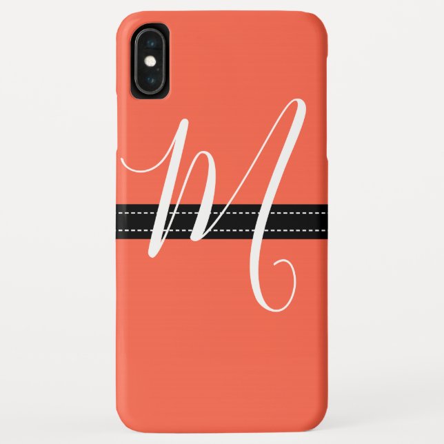 Monogram Elegant Tomato Solid Colour Case-Mate iPhone Case (Back)