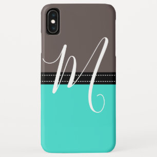 Monogram Elegant Turquoise & Wenge Solid Colour Case-Mate iPhone Case