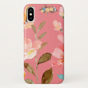 Monogram Elegant Watercolor Pink Apple   Case-Mate iPhone Case