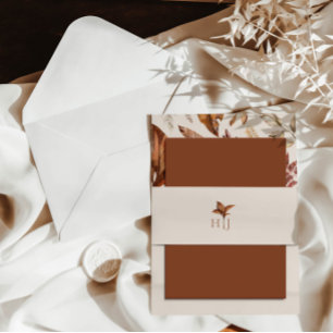 Monogram Elegant Wedding Invitation Belly Band