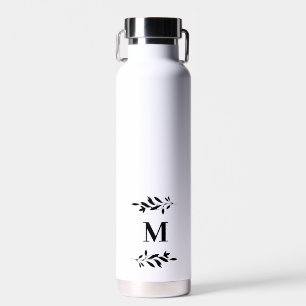 Monogram Elegant Wedding White Water Bottle Gift