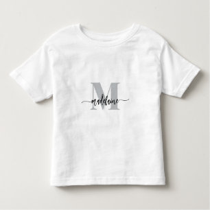 Monogram Elegant White Black  Toddler T-Shirt
