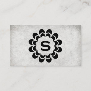 Monogram Element Grunge texture (grey) Business Card