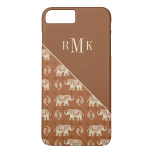 Monogram Elephant Orange Caravan Pattern Case-Mate iPhone Case