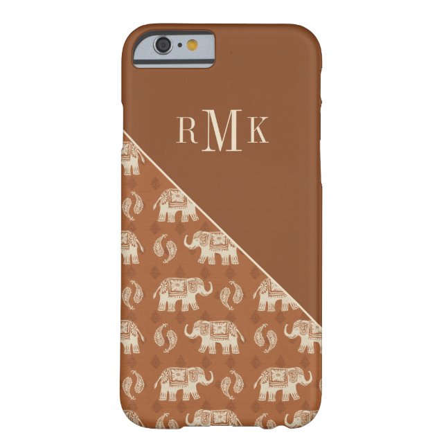 Monogram | Elephant Orange Caravan Pattern Case-Mate iPhone Case (Back)