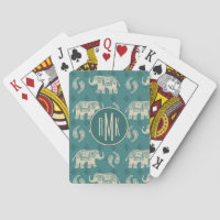 Monogram | Elephant Teal Caravan Pattern