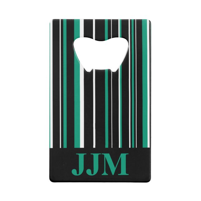 Monogram Emerald Green, Black, Barcode Stripe (Front)