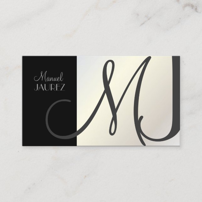 Monogram en retro colours business card (Front)