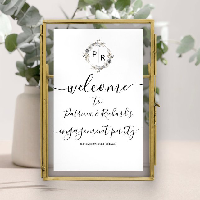 Monogram Engagement Party Welcome Sign (Creator Uploaded)