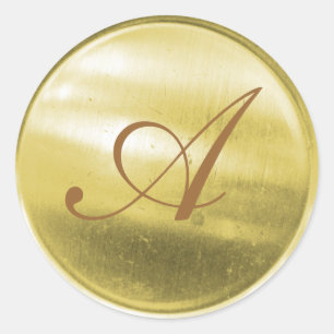 monogram envelope sealer classic round sticker