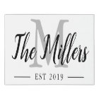 Monogram Established Sign | Family Name Wood Sign