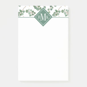 Monogram   Eucalyptus Silver Dollar Tree Foliage Post-it Notes
