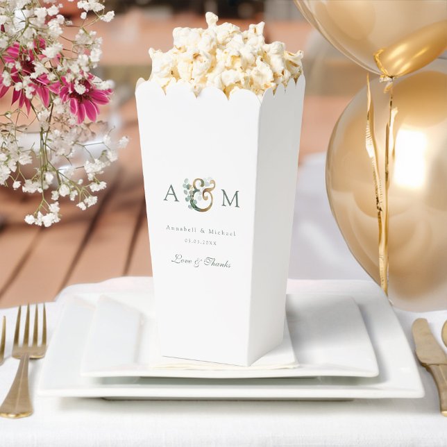 Monogram Eucalyptus Wedding  Favour Box (Creator Uploaded)
