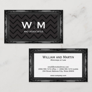 Monogram Executive Pattern Antique Frame Business Card