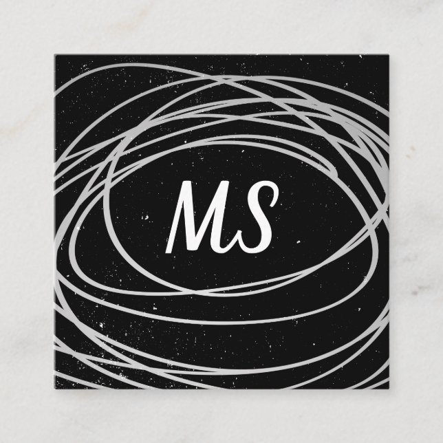 Monogram / Expressive Square Business Card (Front)