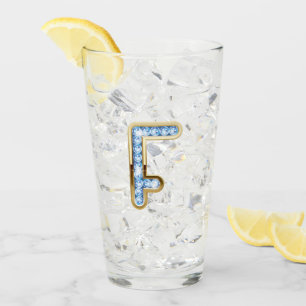 Monogram F - 16 oz Glass 