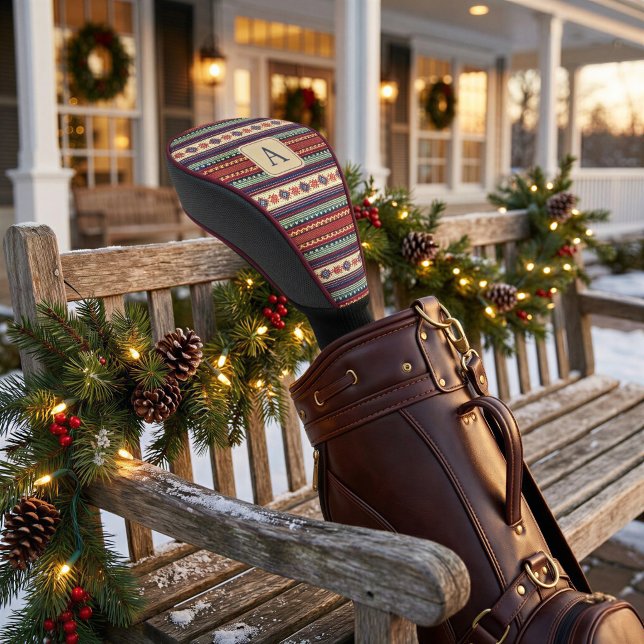 Monogram Fair Isle Golf Driver Head Cover Gift (Creator Uploaded)