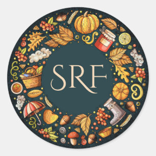 Monogram Fall Season Sticker