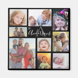 Monogram Family Eight Photo Customised Magnet