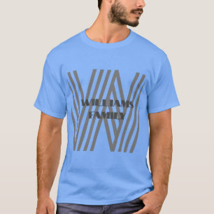 Monogram family name blue grey modern T-Shirt