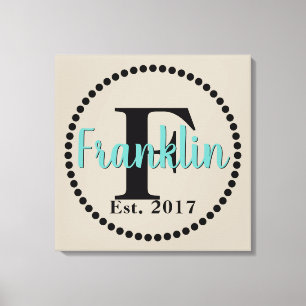 Monogram Family Name Canvas Print