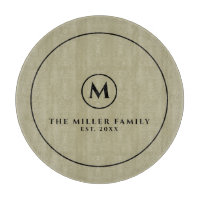 Monogram Family Name & Date | Sage & Black Round
