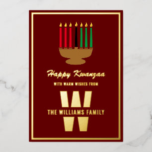 Monogram Family Name Kinara Candles Happy Kwanzaa