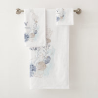 Monogram Family Name Ocean Coral Beach Lake House