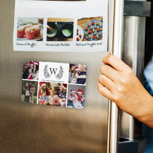 Monogram Family Photo Collage Magnet