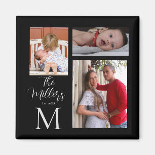 Monogram Family Photo Collage  Magnet