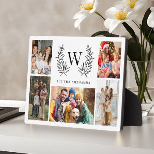 Monogram Family Photo Collage  Plaque