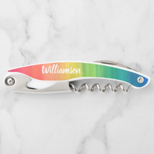 Monogram Family Watercolor Colourful Corkscrew