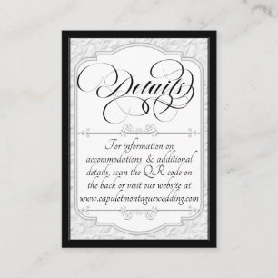 Monogram & Faux Embossed - Black/White Enclosure Card
