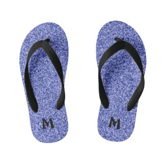 Monogram  Faux Glitter Kid's Jandals