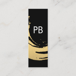 Monogram Faux Gold Brushed Mini Business Card