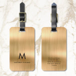 Monogram Faux Gold Metal Steel Styled Personalised Luggage Tag<br><div class="desc">Monogram Faux Gold Metal Steel Styled Personalised Luggage Tag</div>