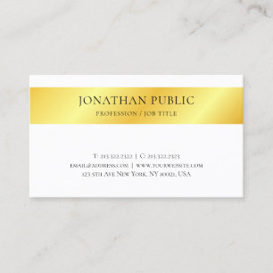 Monogram Faux Gold Metallic Look Modern Elegant Business Card