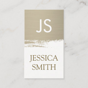Monogram Faux Metallic Brushed Business Card