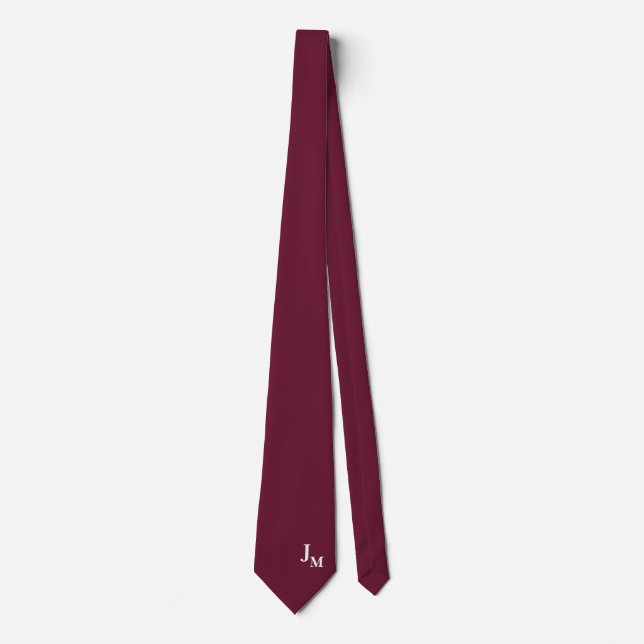 Monogram Faux Silk | Solid Colour Gentleman's Tie (Front)