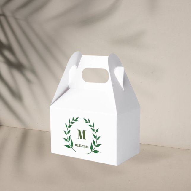 Monogram Favour box green wreath (Creator Uploaded)