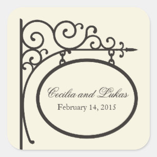 Monogram Favour Sticker Ironworks