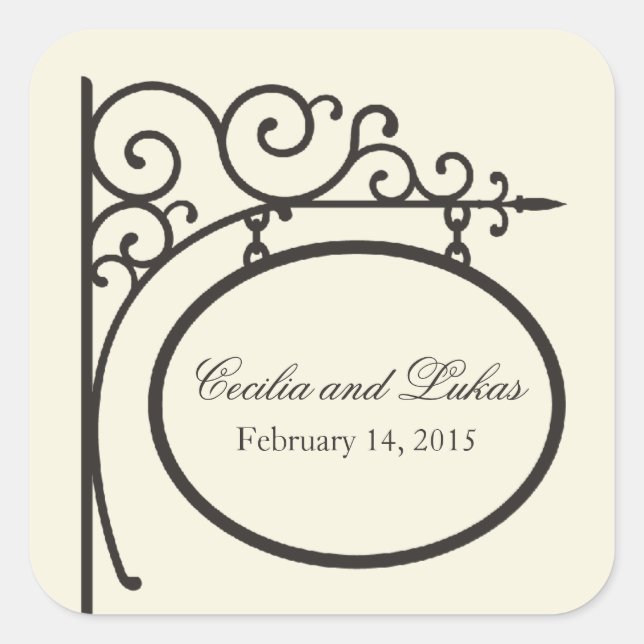 Monogram Favour Sticker | Ironworks (Front)