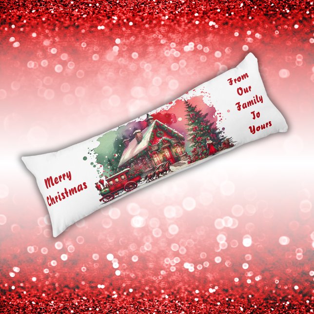 Monogram Festive Vintage Christmas on white | Body Cushion (Creator Uploaded)