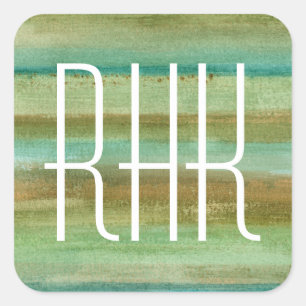 Monogram   Fields in Spring I Square Sticker