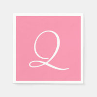 Monogram Flamingo Pink Modern Colour Coordinated P