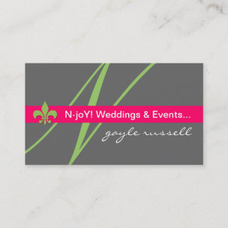 Monogram fleur de lis event planner profile card