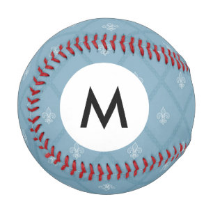 Monogram Fleur-de-lis pattern Baseball
