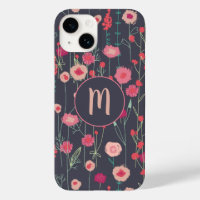 Monogram Floral Black Pink